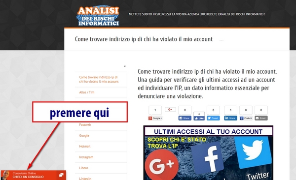entrare nella chat di assistenza informatica