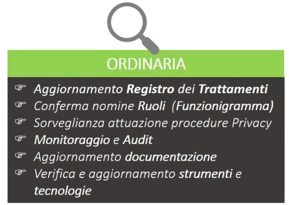 gdpr management fase ordinaria