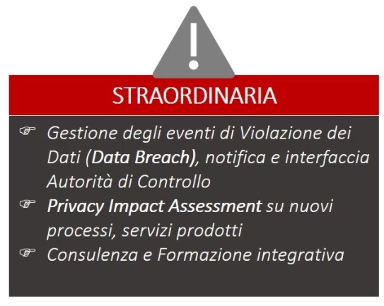 gdpr management fase straordianria