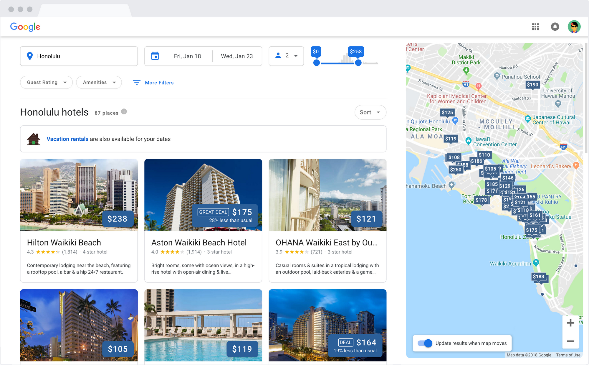 La nuova funzione di Google per ricerca e prenotazione degli hotel da desktop è tanto accattivante quanto potente (foto)