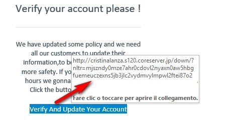 Phishing Amazon e Paypal : “verify and update account information please”