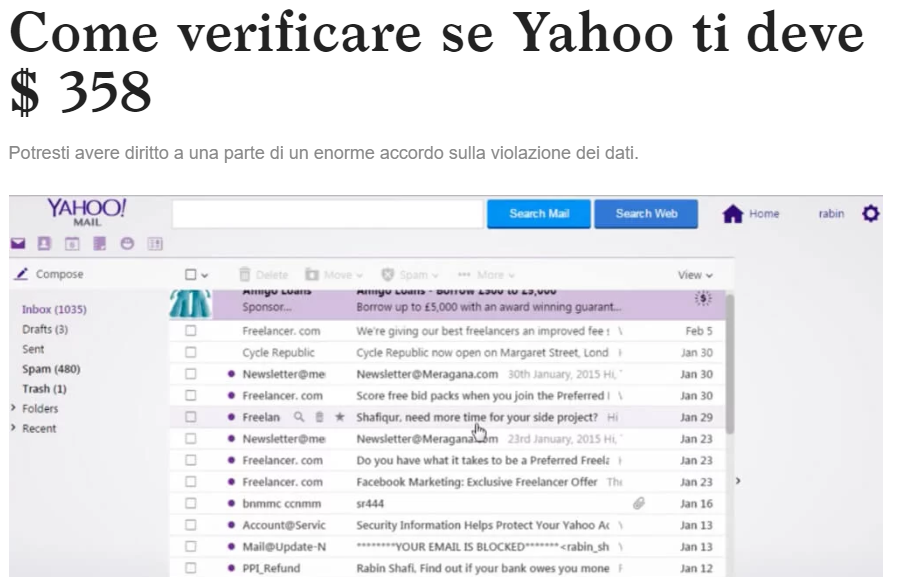 Come verificare se Yahoo ti deve $ 358. Potresti avere diritto a una parte di un enorme accordo sulla violazione dei dati