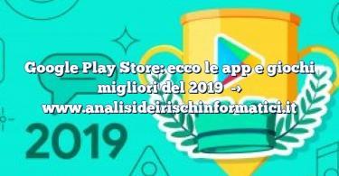 Google Play Store: ecco le app e giochi migliori del 2019