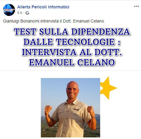 TEST_DIPENDENZA_DALLE_TECNOLOGIE Il test sulla dipendenza dalle tecnologie: intervista al Dott. Emanuel Celano