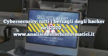 Cybersecurity: tutti i bersagli degli hacker nel 2020