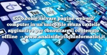 Ecco come salvare pagine web sul computer in un unico file senza cartelle aggiuntive per consultare il contenuto offline