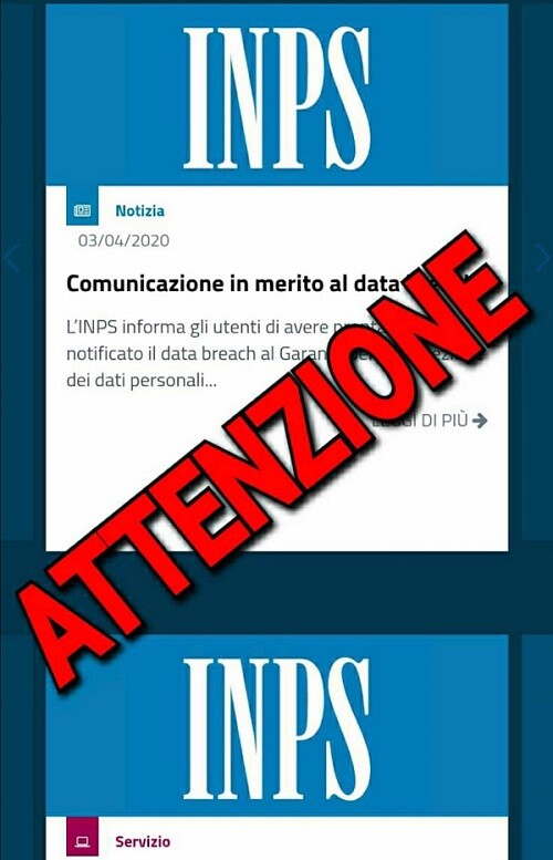 finta inps CORONAVIRUS: COVID-19 FALSO SITO DELL’INPS PER DIFFUSIONE MALWARE SU TELEFONI CELLULARI CON SISTEMA OPERATIVO ANDROID