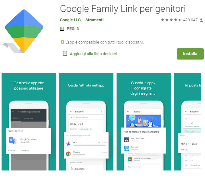Family Link, l’app gratuita di Google per il controllo del cellulare dei figli da parte dei genitori