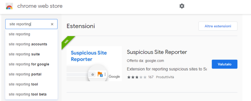 Vuoi segnalare siti malevoli a google : installa Suspicious Site Reporter