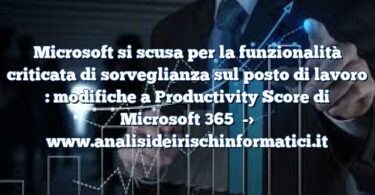 Microsoft si scusa per la funzionalità criticata di sorveglianza sul posto di lavoro : modifiche a Productivity Score di Microsoft 365