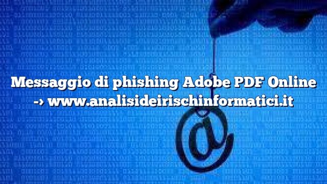 Messaggio di phishing Adobe PDF Online