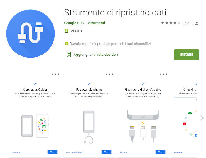 APP Ripristino dati Android : importante aggiornamento di google