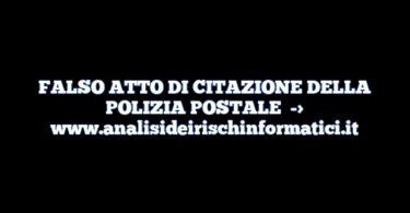 FALSO ATTO DI CITAZIONE DELLA POLIZIA POSTALE