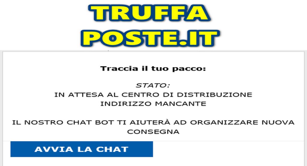TRUFFA POSTE.IT : IL TUO PACCHETTO IT3428632-19 È IN ARRIVO