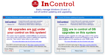 InControl : il programma gratuito per mantenere la versione installata di Windows e bloccare nuovi aggiornamenti