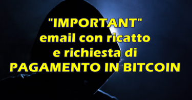 Torna la FINTA MINACCIA in FRANCESE che PROVIENE DALLA TUA STESSA EMAIL con ricatto e richiesta di PAGAMENTO IN BITCOIN