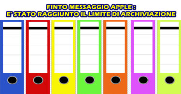 FINTO MESSAGGIO APPLE : E' STATO RAGGIUNTO IL LIMITE DI ARCHIVIAZIONE