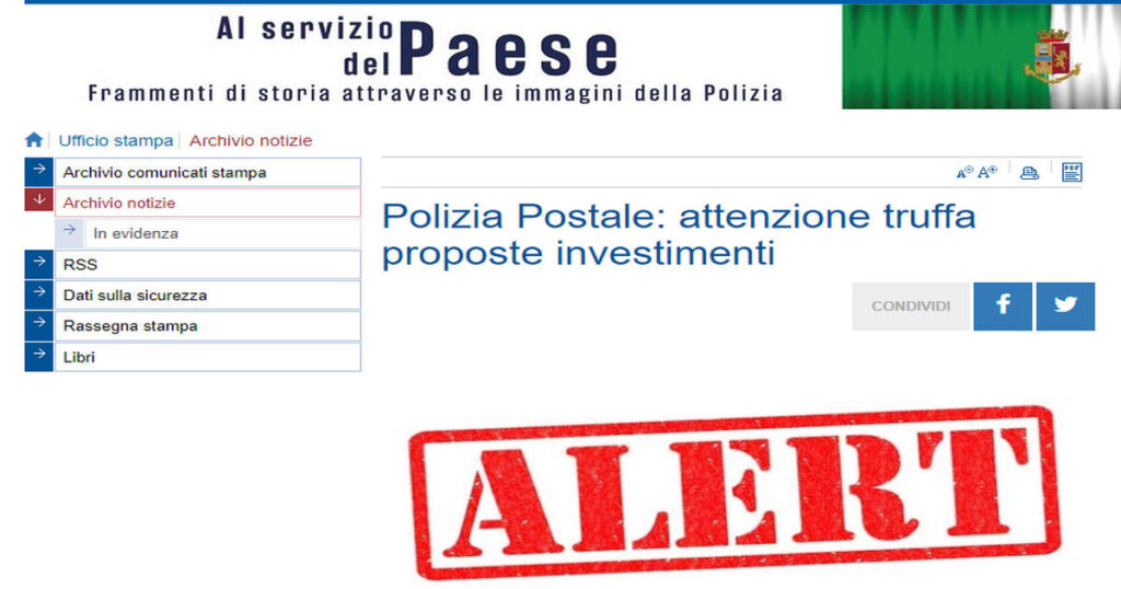 Polizia Postale: attenzione truffa proposte investimenti
