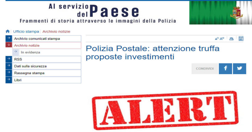 Polizia Postale: attenzione truffa proposte investimenti