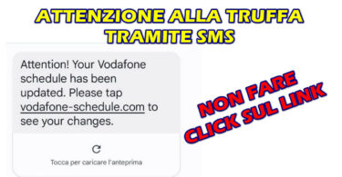 POLIZIA POSTALE : ATTENZIONE ALLA TRUFFA TRAMITE SMS A NOME DI VODAFONE