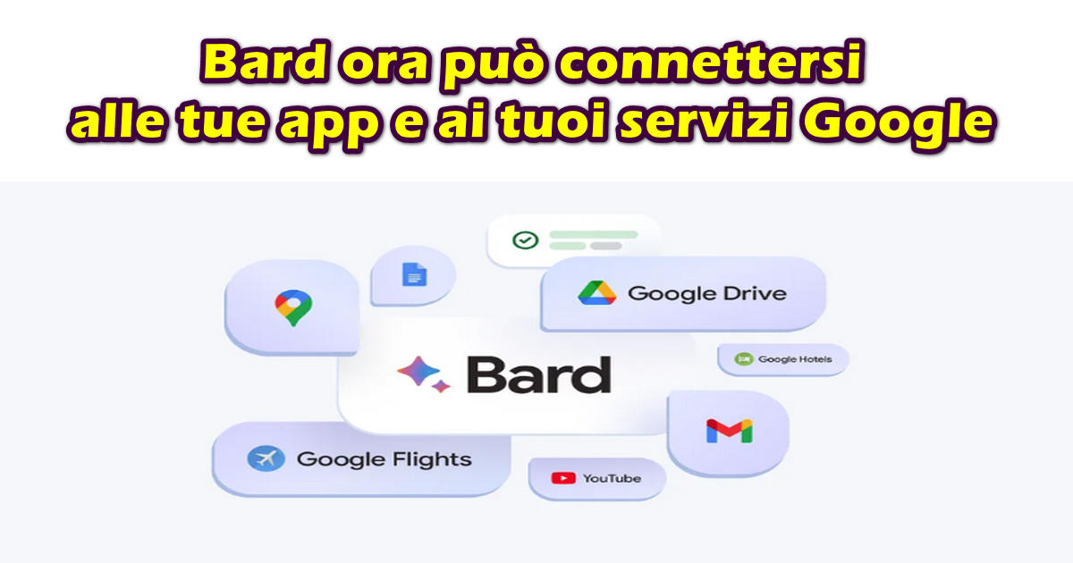 Bard ora può connettersi alle tue app e ai tuoi servizi Google Bard ora può connettersi alle tue app e ai tuoi servizi Google