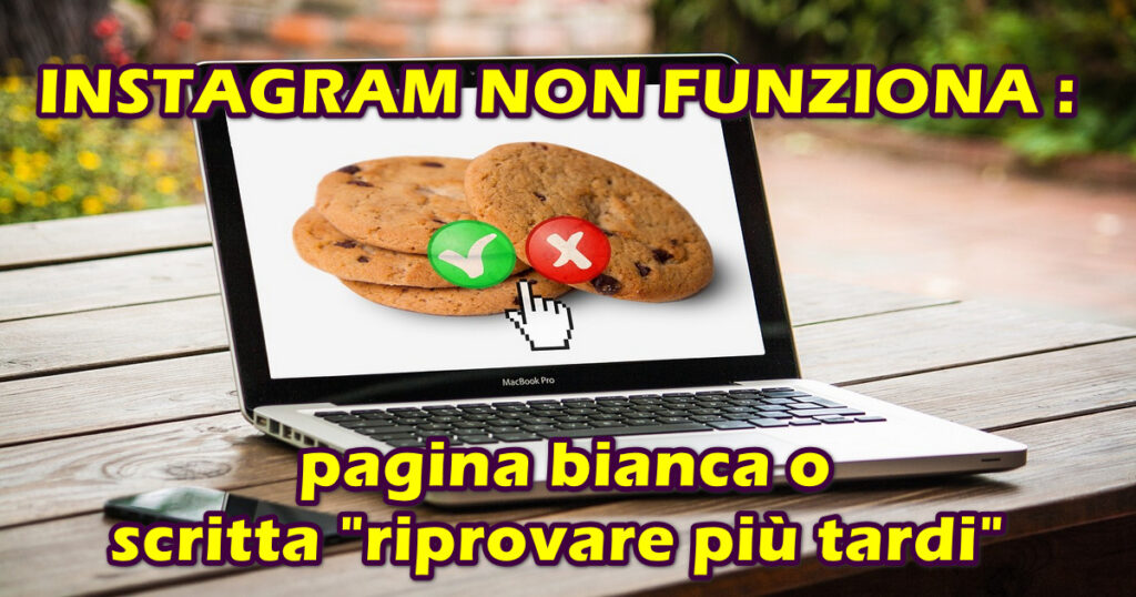 INSTAGRAM NON FUNZIONA : pagina bianca o scritta 