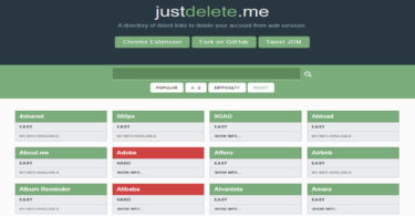 ELIMINARE QUALSIASI ACCOUNT INTERNET : JUSTDELETE.ME