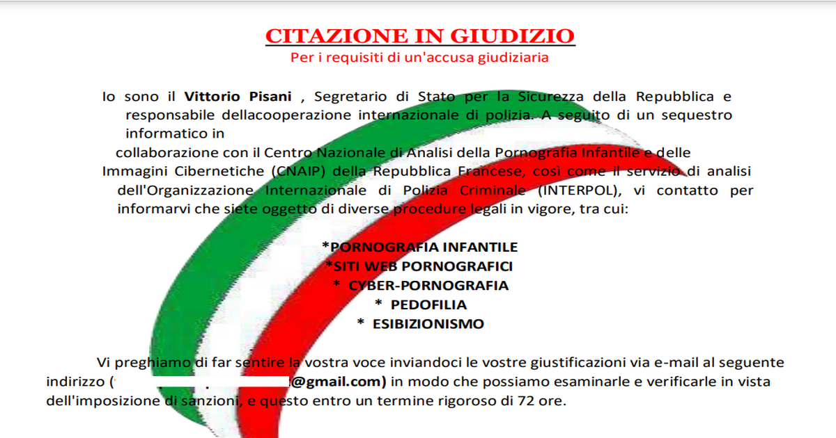 FINTA CITAZIONE IN GIUDIZIO – RV: Notificación de procedimientos judiciales FINTA CITAZIONE IN GIUDIZIO – RV: Notificación de procedimientos judiciales