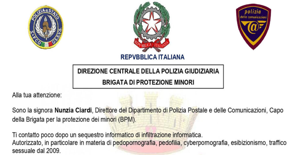finta convocazione polizia postale FALSO ATTO DI CITAZIONE DA PARTE DELLA POLIZIA con oggetto : CONVOCAZIONE