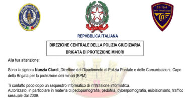 FALSO ATTO DI CITAZIONE DA PARTE DELLA POLIZIA con oggetto : CONVOCAZIONE