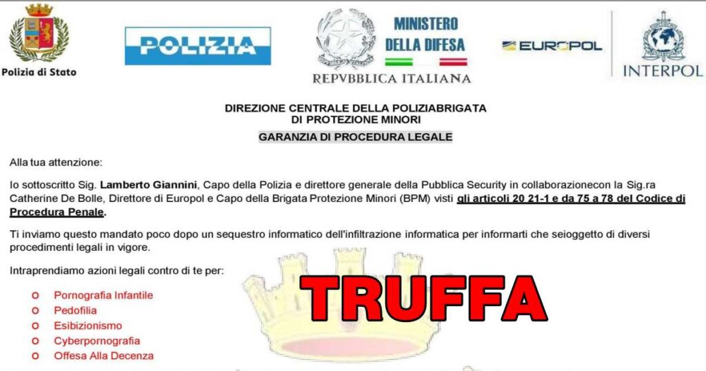 ATTENZIONE: NUOVA TRUFFA VIA EMAIL DAL TITOLO 