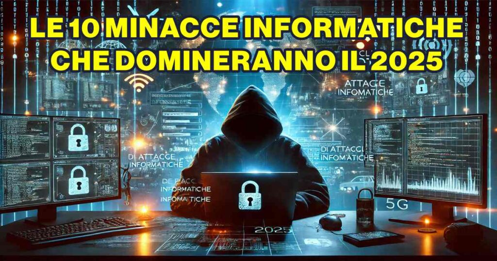 minacce informatiche 2025 LE 10 MINACCE INFORMATICHE CHE DOMINERANNO IL 2025: COME PROTEGGERSI DALLE NUOVE FRONTIERE DEL CYBERCRIMINE