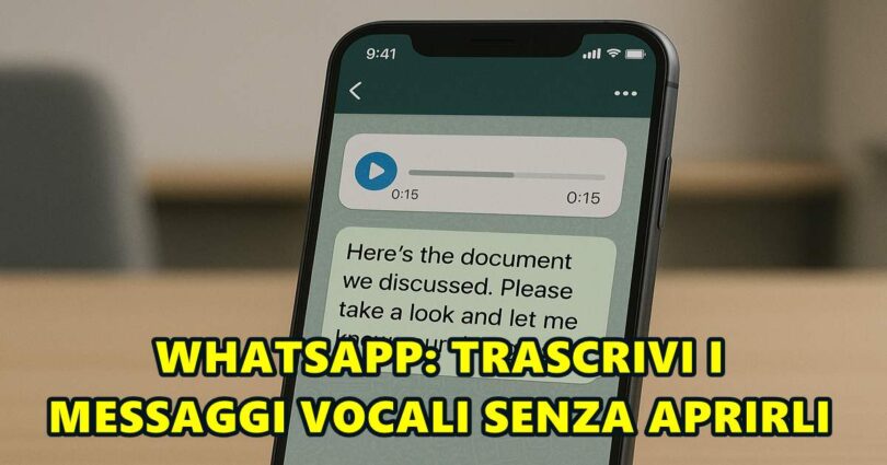 WHATSAPP: TRASCRIVI I MESSAGGI VOCALI SENZA APRIRLI