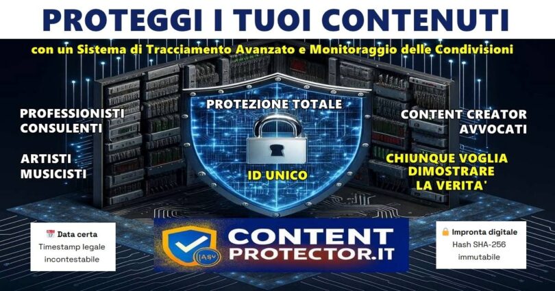 ContentProtector.it : proteggi i tuoi contenuti digitali con hash e marcatura temporale qualificata (QTSA) conforme al Regolamento (UE) n. 910/2014 eIDAS e agli standard ETSI (EN 319 421 / EN 319 422)